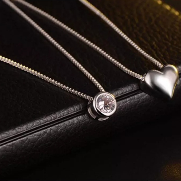 925 Sterling Silver Necklace Double Layer Chain - Picture 2 of 8